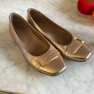 Clark’s ballet flats with gold buckle size 9